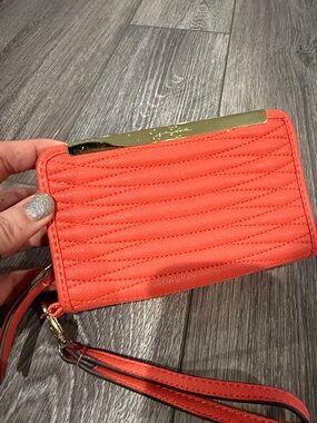Quilted Coral Wristlet Wallet - Women Bags